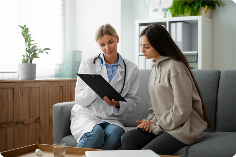 Doctor consulting with patient